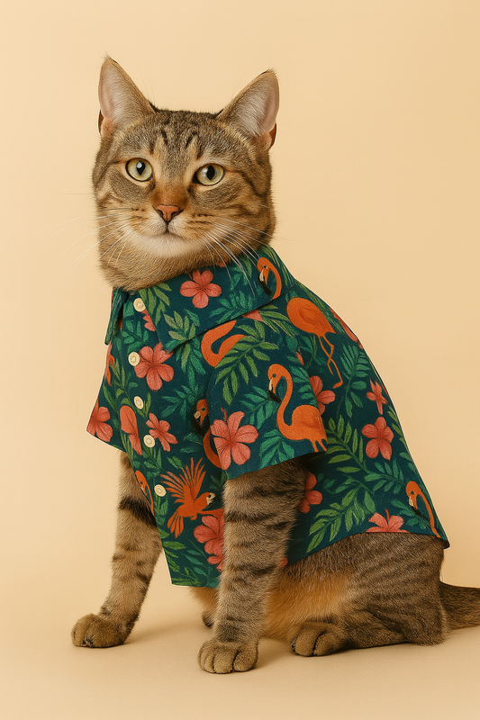 Tropical Pawradise Shirt for Cats - Pupkies Holiday Collection