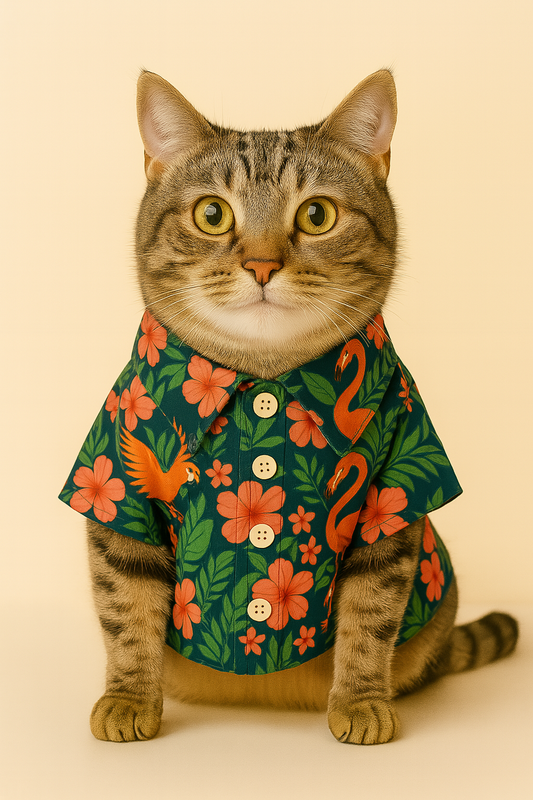 Tropical Pawradise Shirt for Cats - Pupkies Holiday Collection